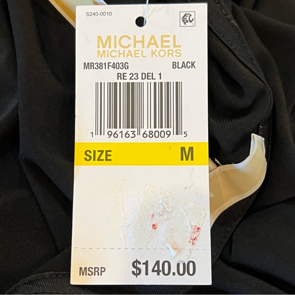 NWT $140 Michael Kors Black O-ring Dress Size Medium L/S Sheath Dress - Picture 14 of 16